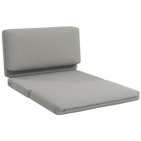 Rootz 2-in-1 Folding Recliner - Guest Mattress - Space-Saving Sofa - Thick Padding - 120x80x75cm & 120x275x10cm, Light Grey Velvet