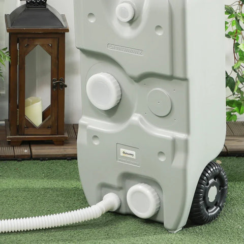 Rootz Wastewater Tank - 40L-rollable - Sprintz-free - Metal Handle - Flexible Usage - Durable HDPE Plastic - Gray - 37L x 23W x 80H cm