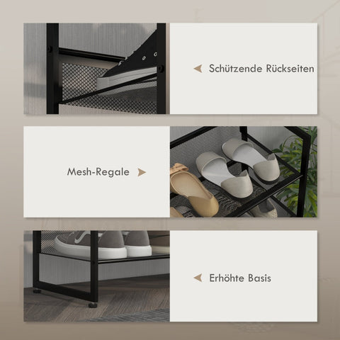 Rootz 5-laags schoenenrek - Schoenenorganizer - Schoenenopslag - Maximaliseert de ruimte - Zorgt voor versheid - Verhoogt de veiligheid - 72 cm x 30 cm x 102 cm - Stalen frame