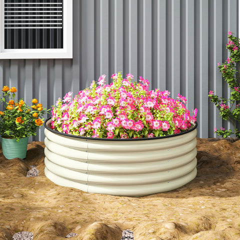 Rootz Raised Bed - Galvanized Planters - Planting Box - Promotes Root Growth - 120cm x 120cm x 43cm - White