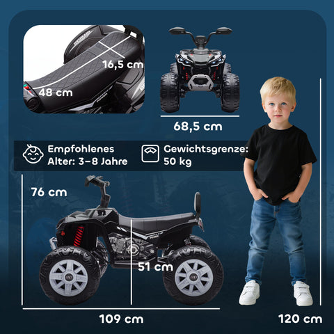 Rootz Children's Electric Quad - Kids ATV - Electric Ride-On - Safe Adventures - 109L x 68.5W x 76H cm