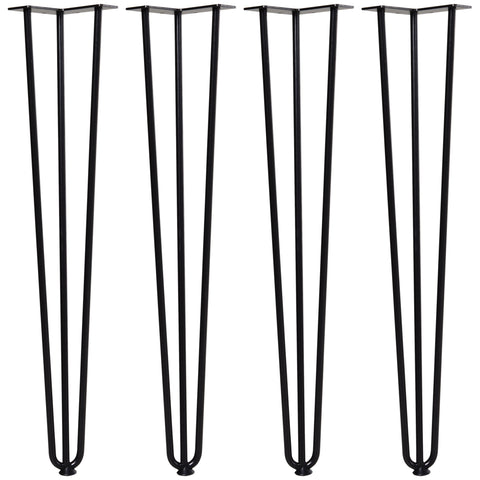 Rootz Steel Table Leg Set - Fork Design Legs - Metal Support Legs - 40kg Weight Capacity - 12b x 12t x 71h cm