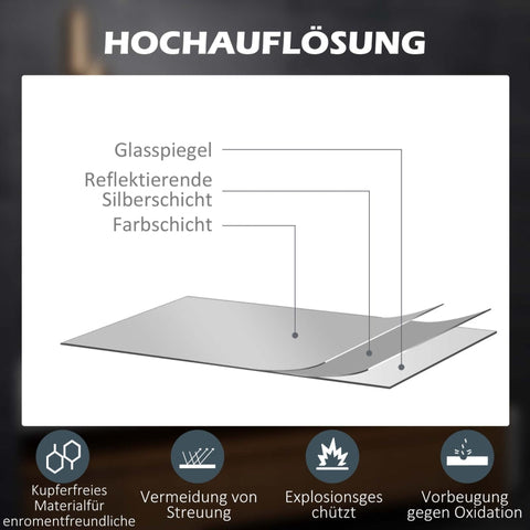 Rootz LED Bathroom Vanity Mirror - Wall Mounted Makeup Mirror - Illuminated Mirror - Anti-Fog - Touch Switch - 70cm x 50cm x 3cm