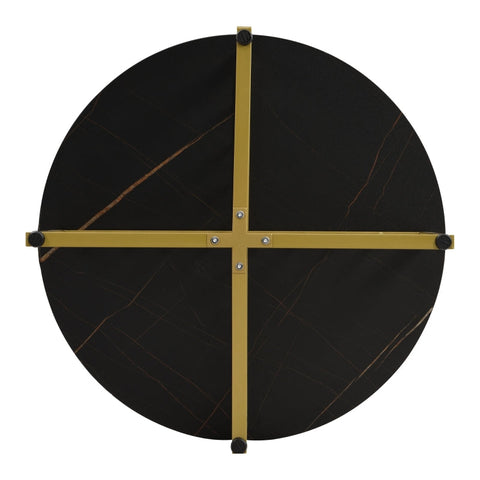 Rootz Marble Look Nesting Coffee Table Set - Elegant Table - Luxurious Coffee Table - Easy Clean - 70L x 70W x 50H cm & 50L x 50W x 45H cm