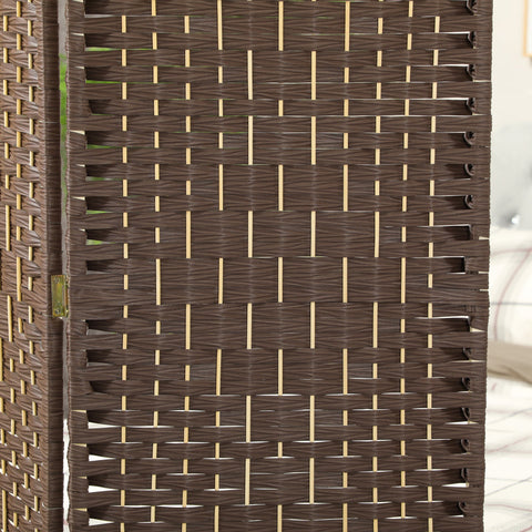Rootz Room Divider - Foldable Partition - Privacy Screen - Pine Wood Frame - 135cm x 1.7cm x 180cm - Elegant Brown Finish