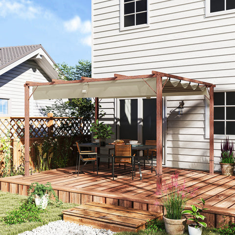 Rootz 3x4m Garden Pergola - Adjustable Terrace Roof - Outdoor Pavilion - UPF30+ Sun Protection - 382x300x232cm