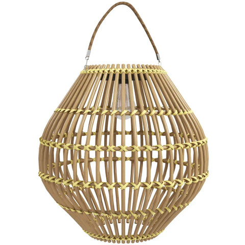 Rootz Tuinlamp - Zonnelicht - Tuin Zonnelicht - PE Rotan - Boho Design - Geel - 31cm x 31cm x 32cm