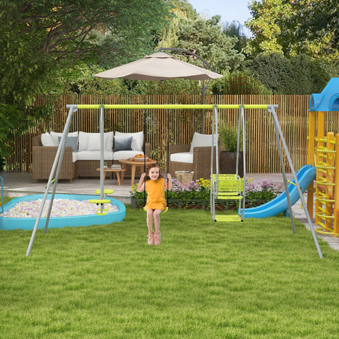 Rootz 3 in 1 Children's Swing - Kids Playground Set - Garden Swing - 3 Swings - Supports 5 Kids - 283x156x180cm