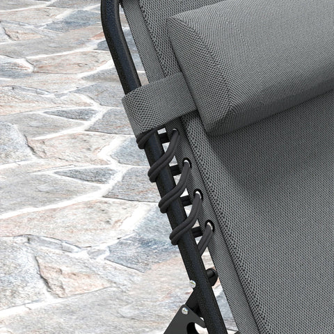 Rootz Sun Lounger - Deck Chair - Pool Lounger - Adjustable Comfort - 68cm x 189cm x 36cm