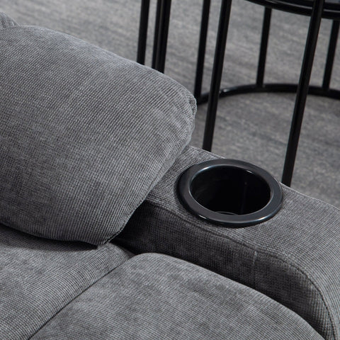 Rootz Recliner Chair - Tv Armchair - Relaxation Chair - 135°Adjustable Backrest - Extended Footrest - Swivel & Rocking Functions - Dark Gray - 88cm x 96cm x 108cm