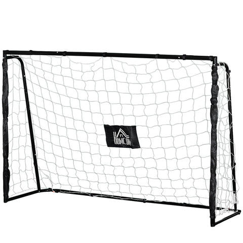 Rootz Football Goal - Soccer Net - Metal Frame - Durable & Quick Setup - 186L x 62W x 123H cm - Black White