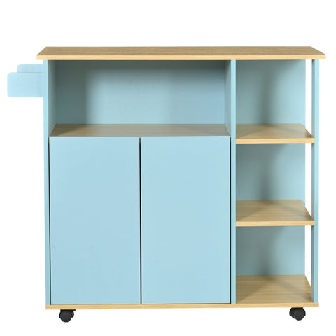 Rootz Minimalist Modern Kitchen Cart - Kitchen Island - Rolling Trolley - Movable Storage - 105L x 38W x 89.5H cm