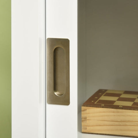 Rootz Showcase with 3 Shelves - Sideboard - Hallway Console - Versatile Storage - Modern Design - Secure and Stable - 80cm x 35cm x 100cm - MDF and Tempered Glass