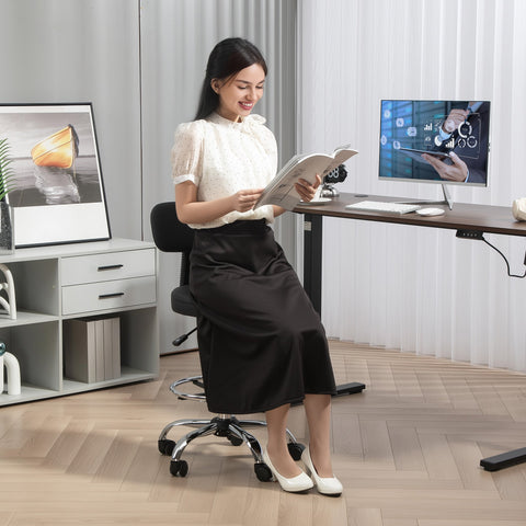 Rootz Ergonomic Office Chair - Compact Swivel Chair - Height Adjustable Chair - Waterproof Leather - 52cm x 52cm x 78-92cm