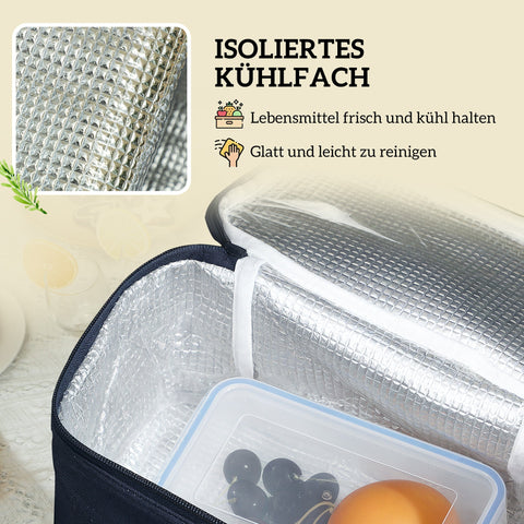 Rootz Picnic Basket - Picnic Case - Willow Basket - Insulated Cooling - 54cm x 34cm x 20cm - Brown Finish for 4 People