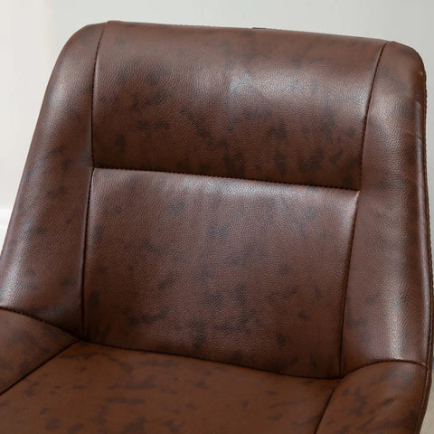 Rootz Set Of 2 Bar Stools - Height-adjustable - Including Footrest - Modern Kitchen Stools - PU Leather - Black + Brown - 46.5cm x 50cm x 108cm