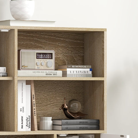 Rootz Scandinavian Bookshelf - Storage Shelf - Book Organizer - Nordic Design - 80L x 24B x 123H cm - Solid Pine Inclined Feet