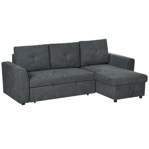 Rootz 3-Seater Sofa Bed - Sofa Bed - Upholstered Sofa - Converts to Sleeper - 232cm x 141cm x 85cm -Grey