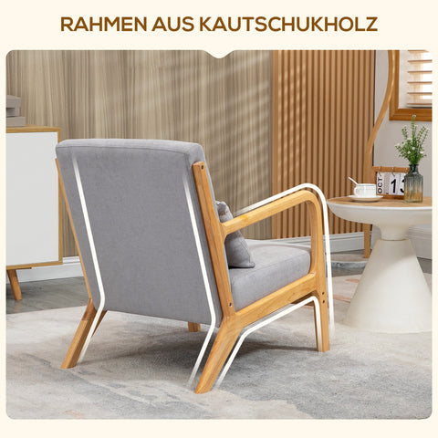 Rootz Elegant Lounge Chair - Armchair - Relaxation Chair - Maximum Comfort - 61L x 78W x 76H cm