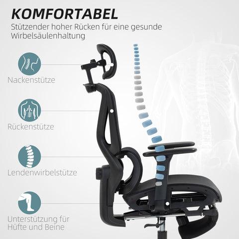 Rootz Ergonomic Office Chair - Desk Chair - Adjustable Chair - Ultimate Comfort - 71x70x120-130cm