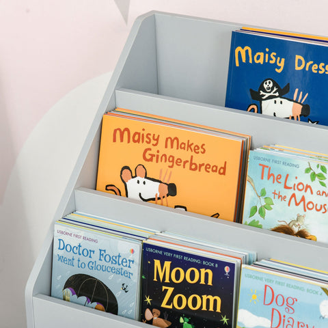 Rootz Children's Bookshelf - Kid's Shelf - Storage Unit - Keeps Rooms Tidy - 60 x 29.9 x 90 cm, Grey