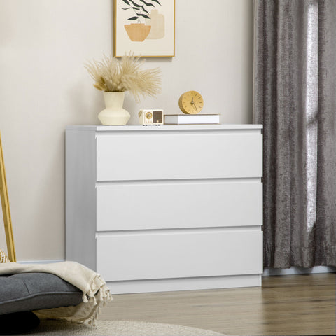Rootz Cabinet 3 Drawer Unit - Puristic Storage Furniture - Bedroom Organizer - Robust Chipboard - 80cm x 39cm x 73cm