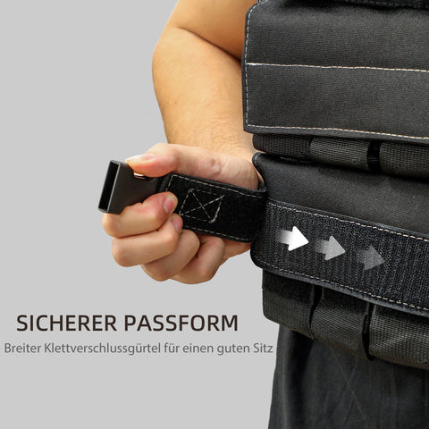 Rootz 20kg Adjustable Weighted Vest - Training Weight Vest - Running Vest - Reflective Safety - 50L x 40W cm