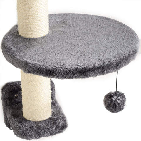 Rootz 4-Part Cat Climbing Wall Set - Cat Tree - Wall-Mounted Cat Furniture - Space-Saving Design - Double Jumping Platform 30x30x96 cm - Grey, Brown