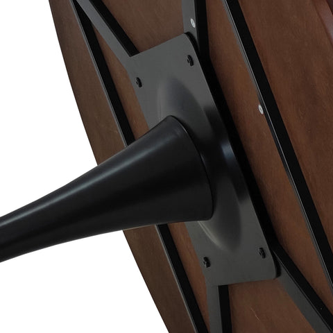 Rootz Modern Round Dining Table - Patchwork Table Plates - Metal Base - Durable & Stylish - 120 cm x 120 cm x 75 cm