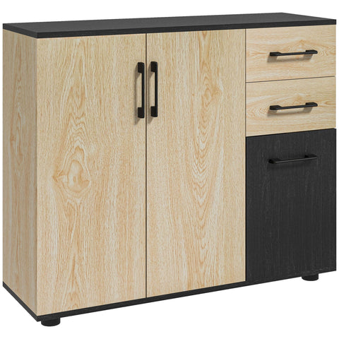 Rootz Sideboard Kitchen Storage - Cupboards - Drawers - Adjustable Shelf - 90cm x 30cm x 75.5cm - Organize Effortlessly