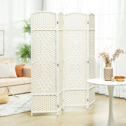Rootz 4-Part Foldable Room Divider - Privacy Screen - Partition Screen - Enhanced Privacy - 180cm x 1.7cm x 180cm