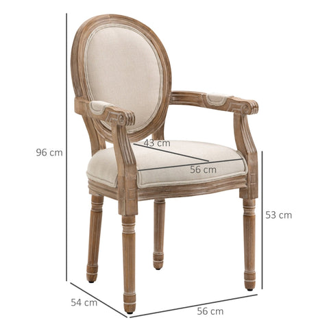 Rootz Victorian Dining Chair Set - Elegant Chairs - Antique Design Chairs - Soft Padding Comfort - 56L x 54W x 96H cm