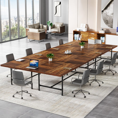 Rootz Rustic Conference Table - Meeting Table - Industrial Table - Scratch-Resistant Surface -180.00 cm x 90.00 cm x 76.00 cm. - Seats 6-8 Comfortably