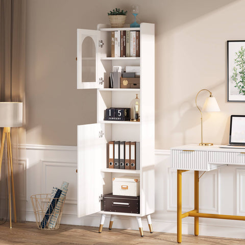 Rootz 6-Tier Storage Cabinet - Bookshelf - Organizer - Durable MDF - 30cm D x 40cm W x 170.4cm H