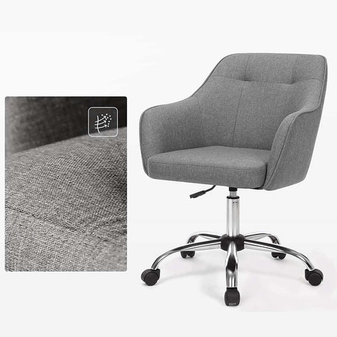 Rootz Office Chair - Gray Swivel Chair - Rolling Chair - Ergonomic Support - 65cm x 69cm x (83-93)cm