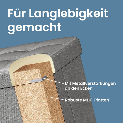 Rootz Seat Chest Storage Bench - Shoe Bench - Bed Chest - Multifunctional Seating - 110 x 38 x 38 cm