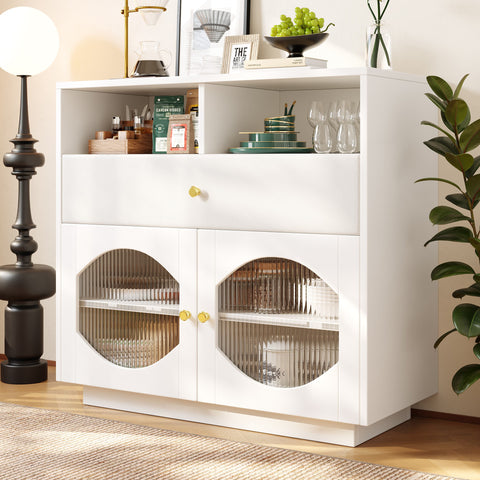 Rootz Kitchen Cabinet - Sideboard - Modern Storage Unit - Spacious - Easy Clean - 100cm x 40cm x 90.5cm
