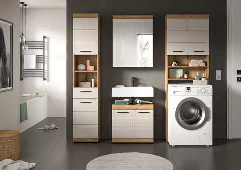 Rootz 4 Piece Bathroom Set - Suite - Vanity Units - Easy Care MDF - 190cm x 191cm x 34cm