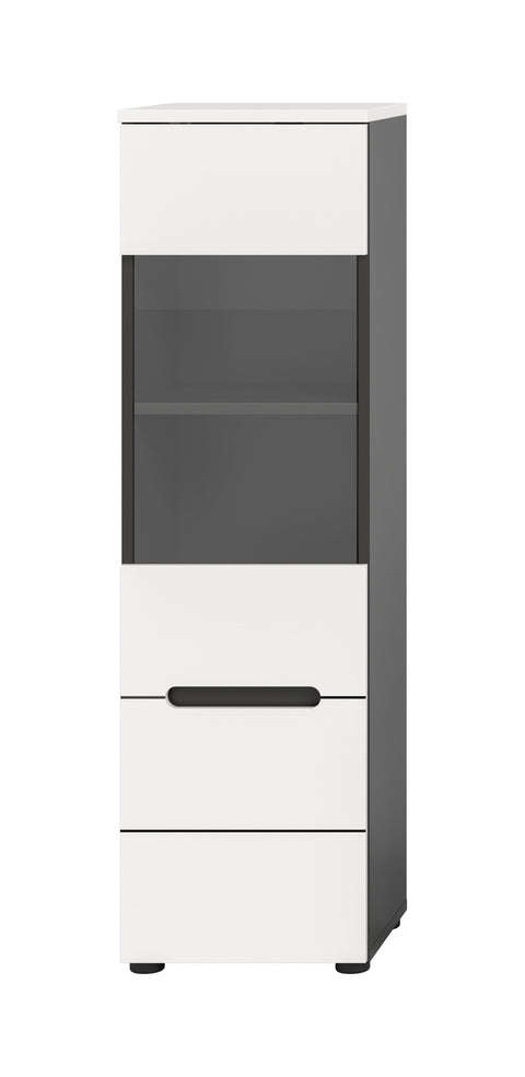 Rootz Display Cabinet - Showcase Cabinet - Display Unit - Stylish Presentation - 36x125x33 cm - White Replica