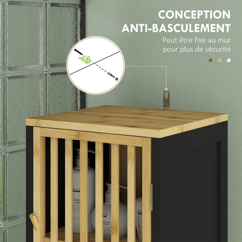 Rootz Bathroom Cabinet Column Storage - Bathroom Organizer - Storage Tower - Space-Saving Design - 32cm x 30cm x 172cm