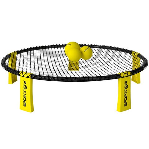 Rootz Roundnet Set Gameet - Spikeball Set - Beach Game - Stability Guaranteed - Ø92 x 20 cm - Yellow & Black