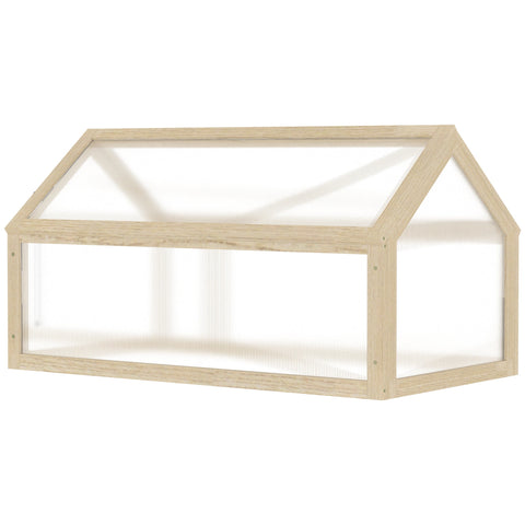 Rootz Mini-Greenhouse Plant House - Compact Wooden Greenhouse - Polycarbonate Panels - Optimal Ventilation - 90L x 52B x 49.5H cm