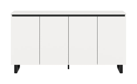 Rootz Sideboard - Storage Cabinet - Buffet Table - Organizes Utensils - 160 x 84 x 36 cm - White & Black