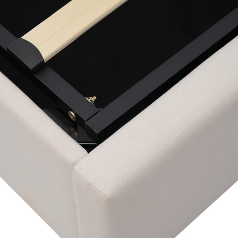 Rootz Double Bed with Storage - Linen Bed - USB Charging - Ample Storage - 208L x 186W x 107H cm