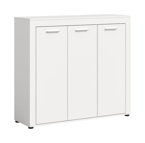 Rootz Shoe Cabinet - Footwear Storage - Entryway Organizer - 12 Compartments - White Chipboard - 120x108x37cm
