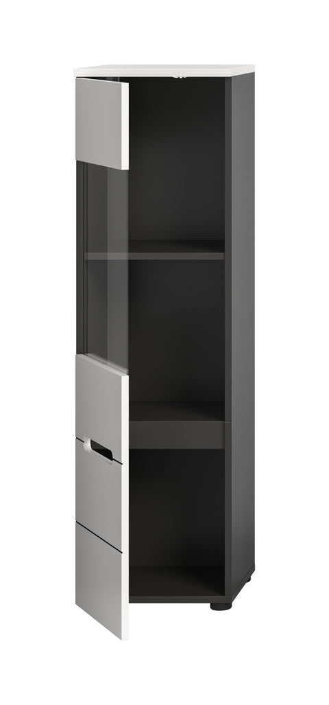 Rootz Display Cabinet - Showcase Cabinet - Display Unit - Stylish Presentation - 36x125x33 cm - White Replica