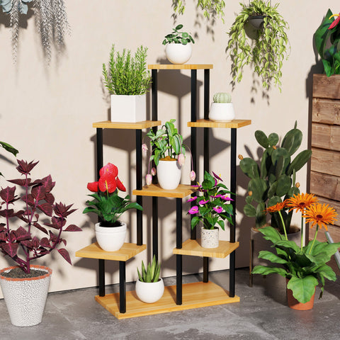 Rootz 7 Level Plant Shelf - Garden Rack - Display Stand - Maximize Space - 87cm x 61cm x 106cm