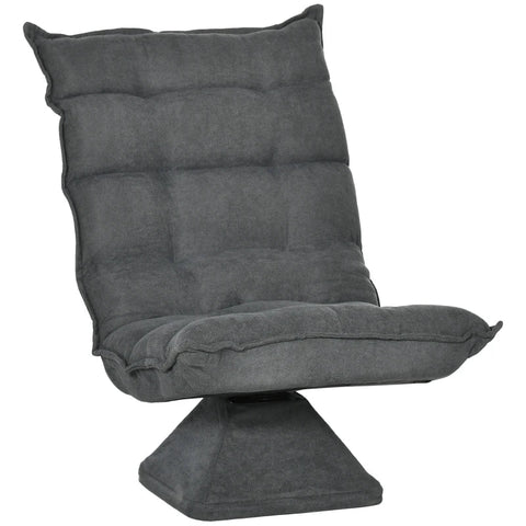 Rootz Floor Sofa - Recliner - Reading Chair - Swivel Linen Look - Gray - 62cm x 70cm x 95cm
