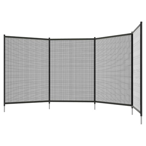 Rootz Pool Fence - Safety Fence - 4 Pieces - Safety-children - Stable Installation - Stainless Steel - Weather-resistant -  Aluminum-textline - Black - 365 x 126 cm