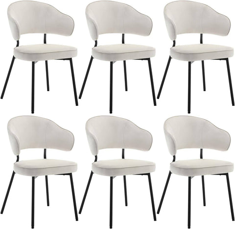 Rootz Dining Chair - Kitchen Chair - Velvet Upholstered Chair - High-Density Foam - 54cm x 83.5cm x 52cm